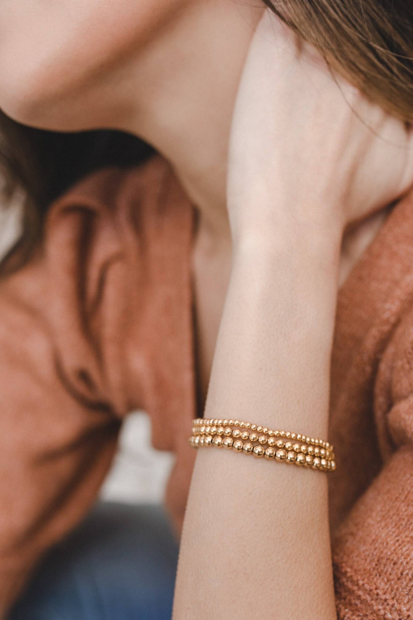 Gold Filled Bead Stretch Bracelet