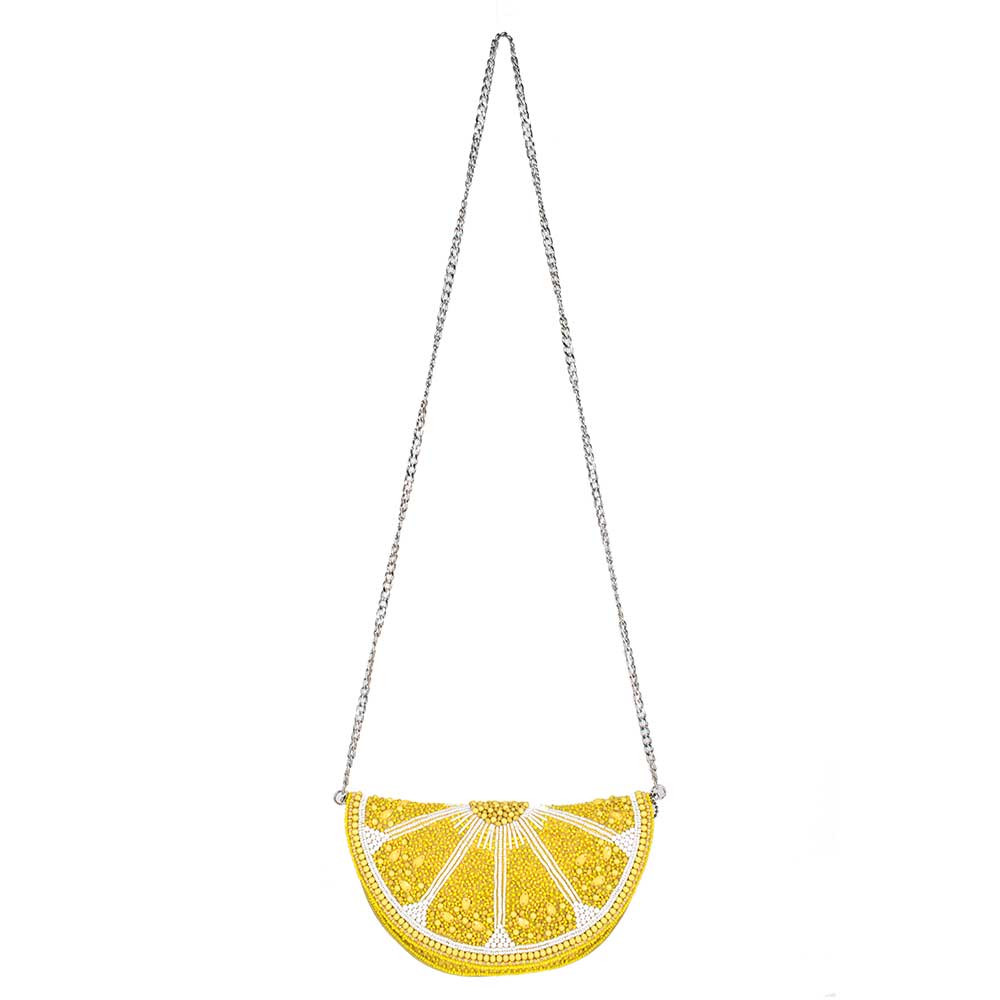 Mary Frances Accessories - Tart Beaded Lemon Crossbody Handbag