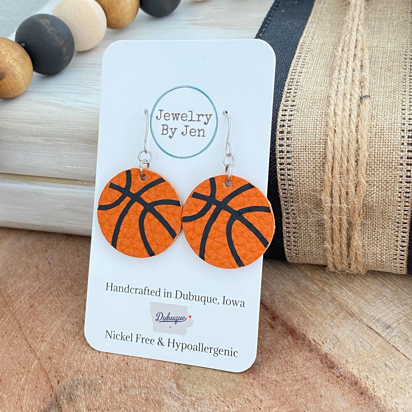 Basketball Earrings: Medium