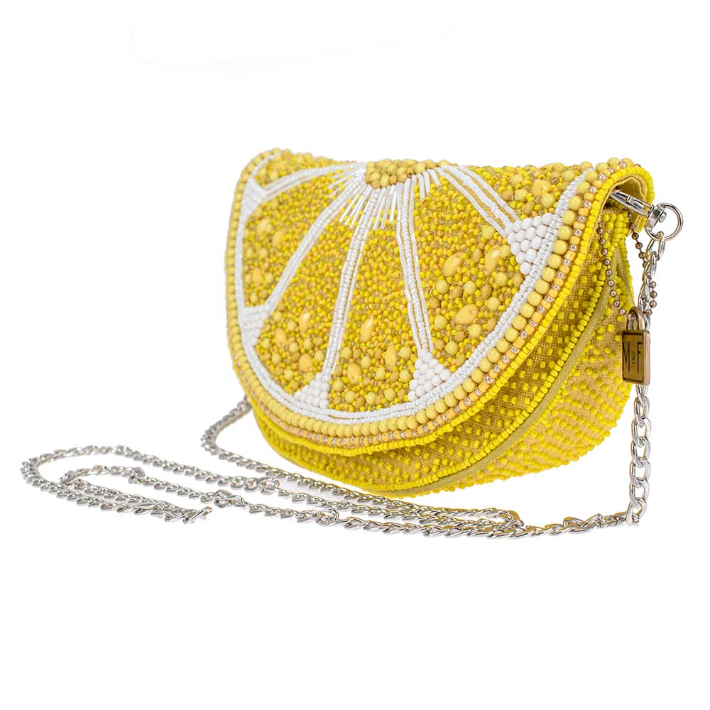 Mary Frances Accessories - Tart Beaded Lemon Crossbody Handbag