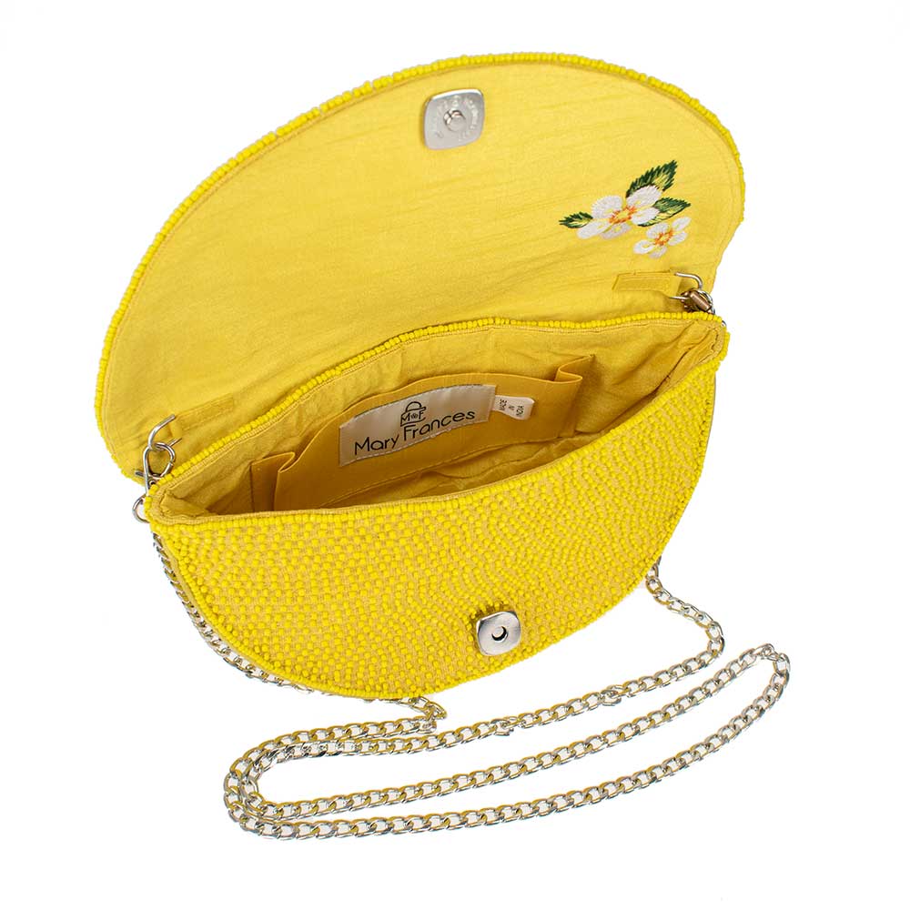 Mary Frances Accessories - Tart Beaded Lemon Crossbody Handbag