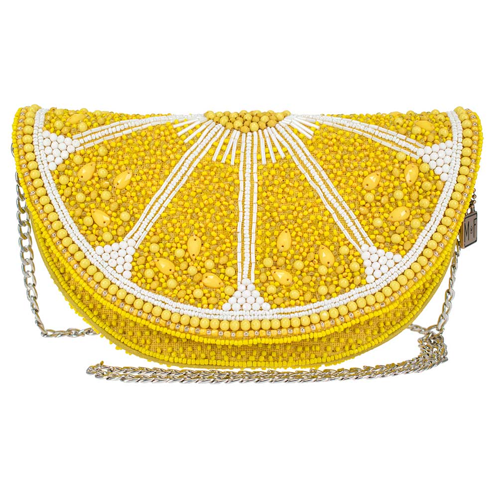 Mary Frances Accessories - Tart Beaded Lemon Crossbody Handbag