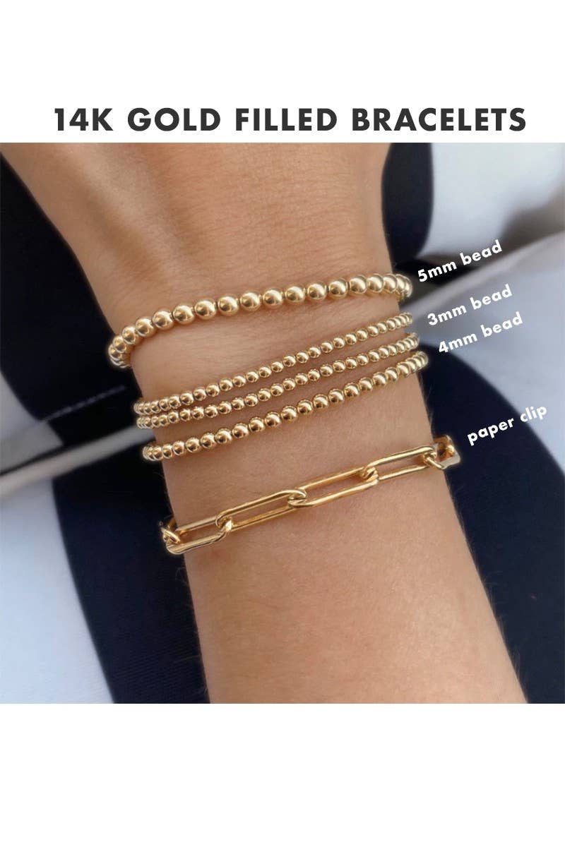 Gold Filled Bead Stretch Bracelet